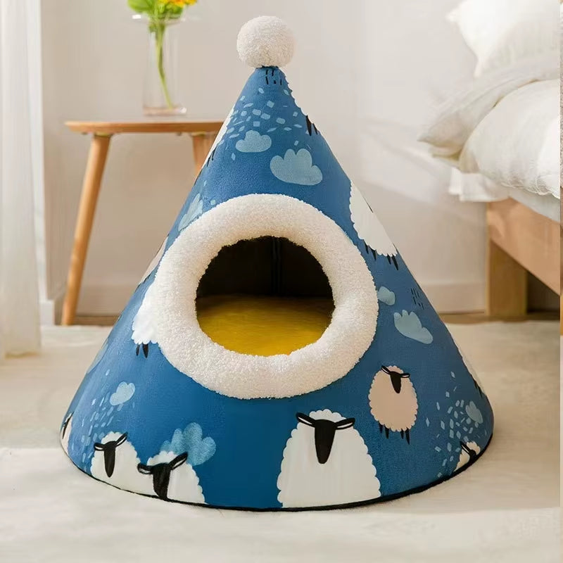 CozyPaws Tent Nest – All-Season Hideaway Bed for Dogs and Cats